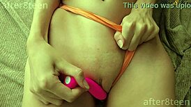 Cum on my panties after warming up my tight pussy with a vibrator for orgasm