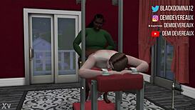 Ebony domina takes control and satisfies a desperate whore