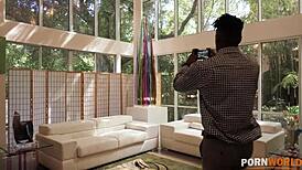 Maya Bijou, that naughty teen, sucks and fucks the BBC realtor while her parents are away.