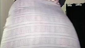 sexy fat ass sways in fishnets for steamy close-up tease