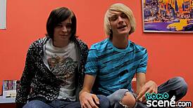 ANAL penetration session with two emo twinks with long hair