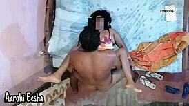 Step daddy, fuck me harder in bed with high-speed thrusts!