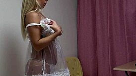 Tanned Japanese Rumina Sena Changes Into Miniskirt Micro Thong Uniform