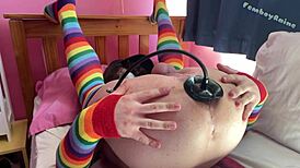 Femboy Raine Stretched Wide by XL Inflatable Dildo