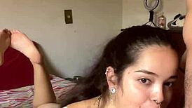 i woke up and we filmed this sloppy blowjob on the bed, ass up, ponytail, for wellington prado to deepthroat his monster cock