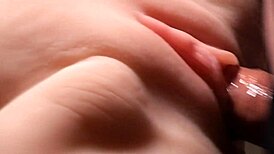 Smooth wet pussy of sexy fuck doll drilled up close