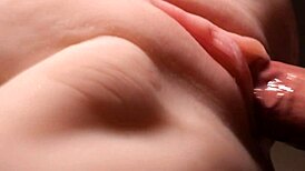 Smooth wet pussy of sexy fuck doll drilled up close