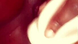 Ebony masturbates to dripping orgasm