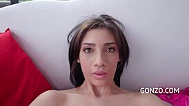 Double penetration action with hot Colombian babes