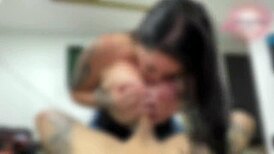 I give him a delicious treat before he goes to train. He enjoys it thoroughly.