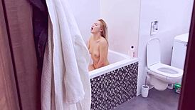 Surprised my gf masturbating in the shower?