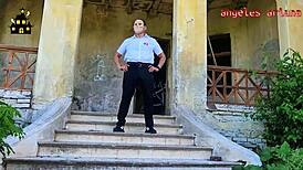 halloween sex trailer in haunted house with wild cosplay couple