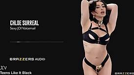 Sexy Chloe Surreal Leaves Teasing Voicemail with Striptease and Toy Play