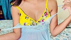 Solo Indian Newlywed Wife Strips Sexy for Camera