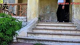 halloween sex trailer in haunted house with wild cosplay couple