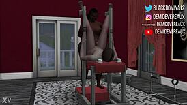 Ebony domina takes control and satisfies a desperate whore