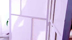 Greta Maria Wars Rides Massive Cock Behind Screen!