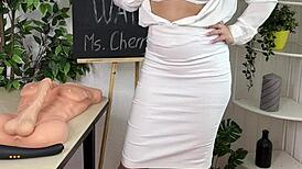 teacher dominates with spanking and wanking in roleplay