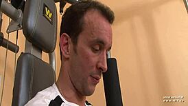 Squirt french arab fucked hard with cum to mouth at gym