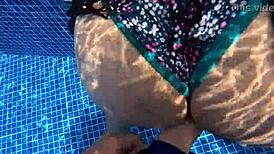 Feeling The Thrill As I Surprise The Big-Ass Woman Masturbating In The Pool And Fuck Her Doggystyle Roughly