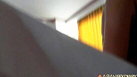 Horny Dude Fondling Tiny 18+ Tits Asian Gf!