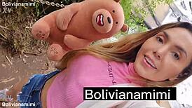 Boliviana Mimi Sucks Dick Outdoors Without Panties