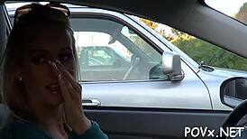 Teen in socks enjoys rough blowjob action