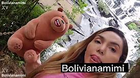 Boliviana Mimi Sucks Dick Outdoors Without Panties