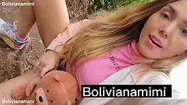 Boliviana Mimi Sucks Dick Outdoors Without Panties
