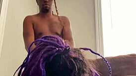 Broke Purple Dreadhead Takes Hard Dick In Rough Pounding