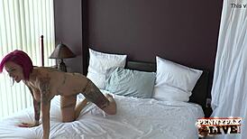 Hot redhead Penny Pax with Anna Belle Peaks