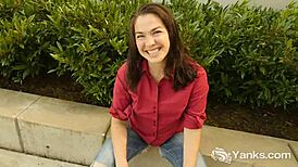 Cute Lilith Teases Pussy While Masturbating in Bathroom