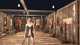 fallout 4 cute brunette teen in slutty tease fashion