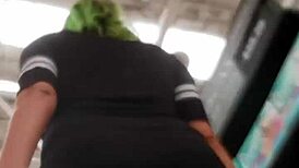 Attractive Latina Shows Off Her Big Ass in the Supermarket