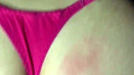 She Pushes Her Panties Aside And Sits For Intense Fucking.