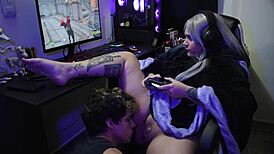 this latina otaku puta gets bent over and fucked while playing fortnite at home