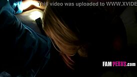 Flashlights flicker as stepdad Skyler Storm gets quicker in taboo quickie.