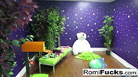 Romi Rain and Dani devour each other's pussies in black-light lesbian fun!