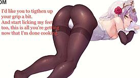 noelle's new servant gets footjob and worship in genshin