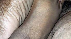 intense footjob fetish action