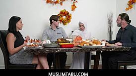 muslimtabu - banging girlfriend in hijab at thanksgiving dinner!