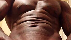 Hallelujah Johnson worships BBC in solo masturbation, dominated by muscular maledom