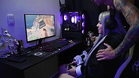 this latina otaku puta gets bent over and fucked while playing fortnite at home