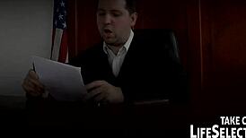 interactive hardcore banging in courtroom, wow! 😍