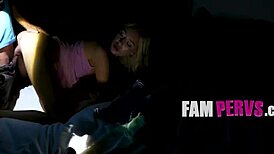 Flashlights flicker as stepdad Skyler Storm gets quicker in taboo quickie.