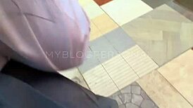 colegiala caught on camera twice with uniform on. peruvian teen couple gets wild on school patio.