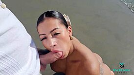 Famous Brunette Latina Mariana Martix Gets Rough on Colombian Beach