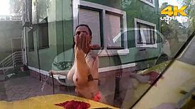 Hey, check this Brazilian milf's outdoor blowjob skills!