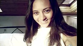 CUTE BRUNETTE SIMA MASTURBATES WITH FINGERING HER SMALL TITS