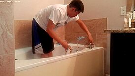 generally tidying up the bathroom for household chores